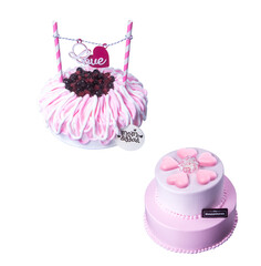 delicious birthday cake isolated on white 