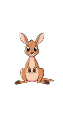 Cute baby kangaroo sitting in a pouch adorable marsupial illustration