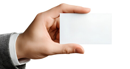 Obraz premium hand holding a blank card, transparent background, png file