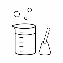 Beaker Vector Icon &ndash; Clean Lab Equipment Outline