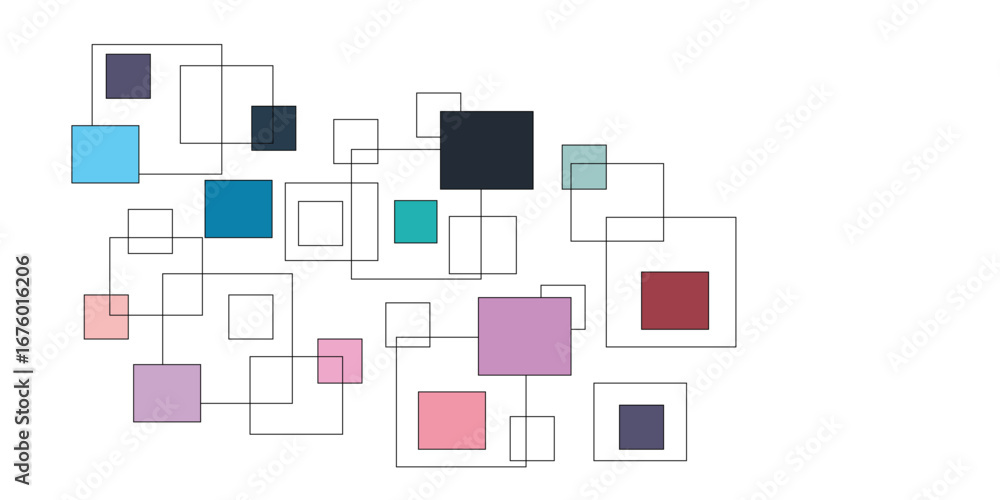 Poster bright squares on a white background. festive background, disco. design element,random digital signa