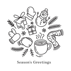 Season’s Greetings Holiday Vector Set