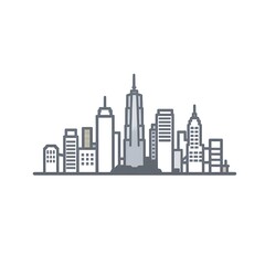 Fototapeta premium Minimal cityscape symbol for travel and tourism.