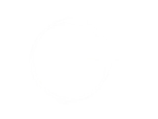 Minimalist abstract white shape with transparent dot on a transparent background