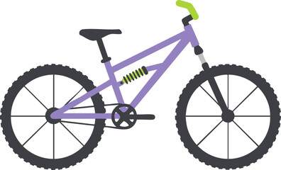 Fototapeta premium Purple mountain bike with suspension outdoor sport activity