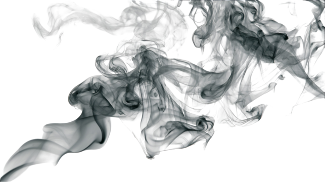 Abstract grayscale smoke swirls on black background - Powered by Adobe