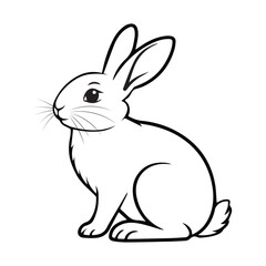 Cute rabbit coloring book free vector