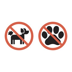 Ban dog sign. Not allowed pet Restriction Warning Vector illustration on white background