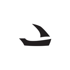Simple Boat Icon Symbol in Black and White Illustration