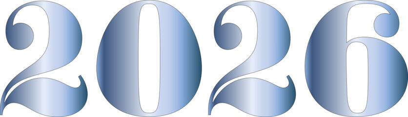 Modern Vector Design of the Year 2026 – Wide blue gradient