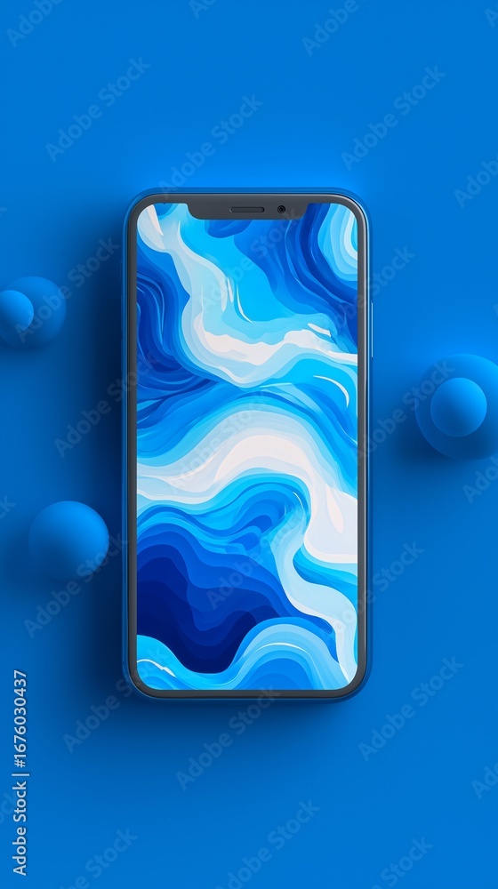 Poster mobile app background user interface design touch screen abstract blue pattern modern smartphone dig