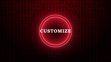 Customer customize icon background. Binary code technology background of animation.