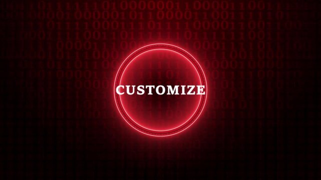 Customer customize icon background. Binary code technology background of animation.