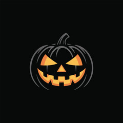 halloween pumpkin on black background