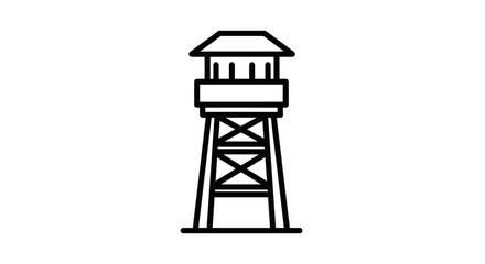Simple Line Drawing of a Water Tower.