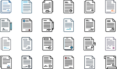 Bundle Document Contract Icon – Legal Agreement, Business Paperwork, Official Document Vector Symbol on White Background