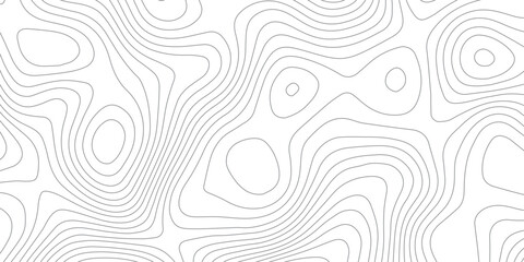 Seamless abstract topographic contour map pattern with detailed white lines on black background, stylized mountain relief and geographic elevation texture for modern design.