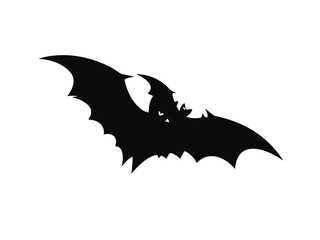 Fototapeta premium Silhouette of Bat on White Background for Halloween Decoration and Spooky Designs as Vector Illustration Perfect for Creative Projects and Seasonal Themes