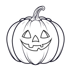 Smiling Jack-o'-Lantern Outline