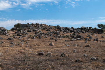 Hierapolis. Ruins of ancient Hierapolis. Hierapolis in Pamukkale, Turkey. 