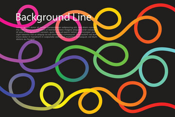 Colorful squiggles gradient Abstract  Vibrant blend effect shape. flowing curved shapes in vibrant rainbow colors including pink, blue, yellow, green, purple, orange and cyan for modern abstract desig