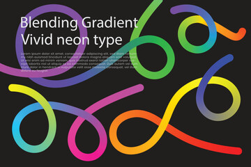 Abstract gradient organic line elements collection. flowing curved shapes in vibrant rainbow colors including pink, blue, yellow, green, purple, orange and cyan for modern abstract design background
.