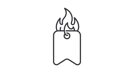 Burning Tag Icon, Simple Graphic Design.