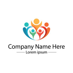 Minimalist Family Logo – Abstract Parents and Child Vector Design