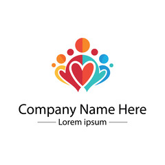 Minimalist Family Logo – Abstract Parents and Child Vector Design