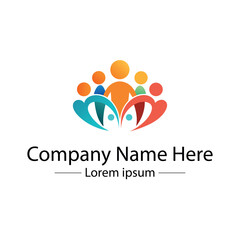 Minimalist Family Logo – Abstract Parents and Child Vector Design