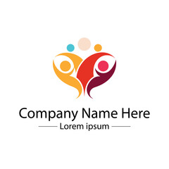 Minimalist Family Logo – Abstract Parents and Child Vector Design