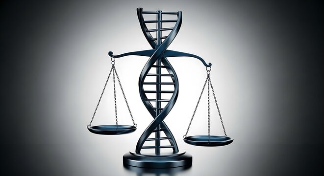 DNA Double Helix as Scales of Justice Symbolizing Genetic Law and Bioethics and the Balancing of Scientific Progress with Moral Responsibility and Legal Considerations