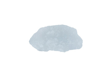 Alum is used as a coagulant in turbid water, isolated on white background.   
