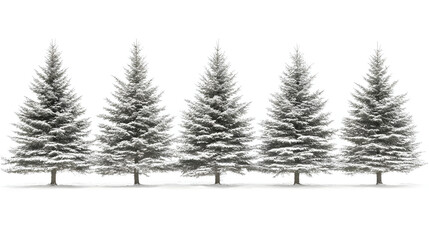 Fototapeta premium Snowy Evergreens Winter Tree Photo