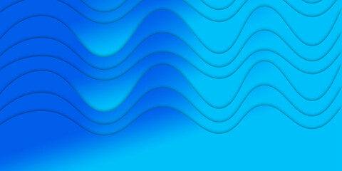 Abstract illustration background of curved waves in a blue gradient.