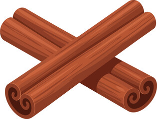 Warm cinnamon sticks aromatic spice ingredient for baking cooking and healthy foods vector