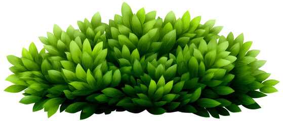Lush Green Foliage with Vibrant Leafy Texture Design Clipart Isolate on Transparent Background, cutout, png