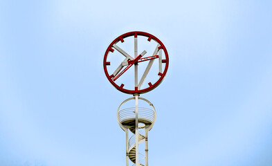Clock on the roof of the Nordiska Kompaniet (NK) department store in the Normalm district of Stockholm, Sweden