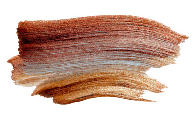 Abstract Brush Stroke in Earthy Brown Tones for Design Isolate on Transparent Background, cutout, png