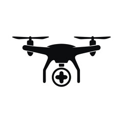 Quadcopter Drone Silhouette – Vector Illustration for Technology and Aerial Concepts