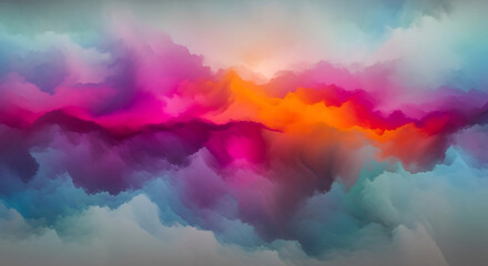 Vibrant abstract cloud formation with vivid colors and soft edges