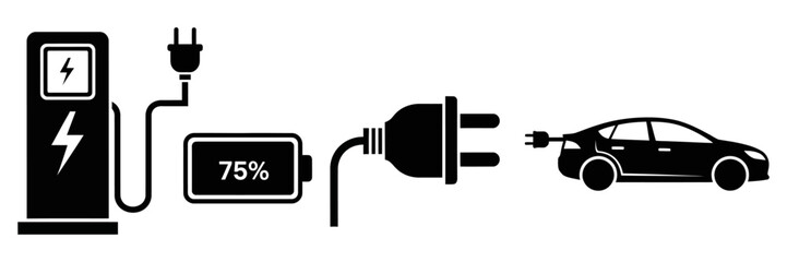 Electric Vehicle Charging Station, Eco-Friendly Transport, and Sustainable Future, Vector (23).ai, Illustrated Design