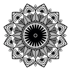 Decorative mandala drawing detailed floral circular ornament design vector illustration
