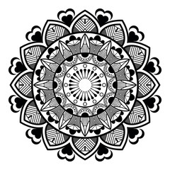 Decorative mandala drawing detailed floral circular ornament design vector illustration