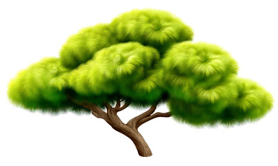 Lush Green Tree with Dense Foliage, illustration, Isolate on Transparent Background, cutout, png