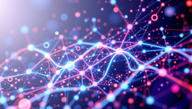 an abstract visual with vibrant colors that resemble a digital or neural network.