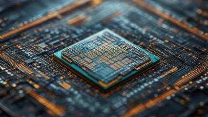 Close-up of a computer chip