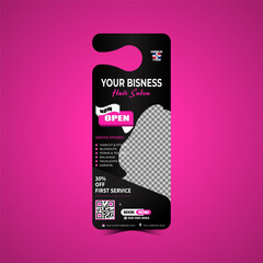 Modern Hair Salon Door Hanger Template
