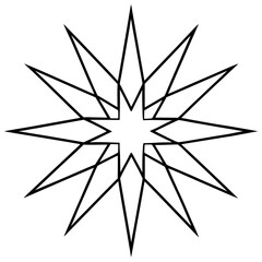 Decorative Starburst Outline Graphic