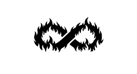 Infinity Symbol with Fiery Flames Design.